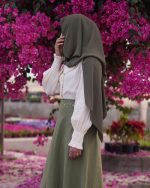 ست ژیله و دامن گلدوزی زیتونی - تصویر 3