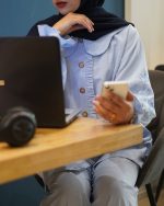 ست تونیک و شلوار گلدوزی آبی - تصویر 4