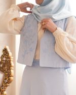 ست ژیله و دامن گلدوزی آبی