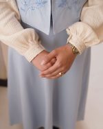 ست ژیله و دامن گلدوزی آبی - تصویر 7